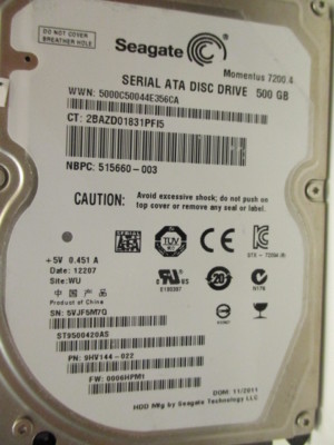 500GB Seagate ST9500420AS P/N 9HV144-022 | F/W: 006HPM1 | WU X146