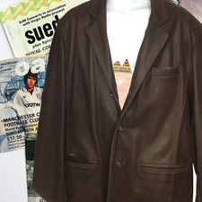 Vintage Adventure Bound By Wilson's Leather Jacket Brown Sz L Coat Button