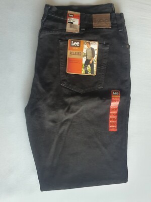 Lee Jeans 42 X 34 Relaxes Fit Schwarz Herren