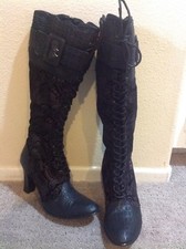 SOFIA MEGIAS SUEDE/FUR/LEATHER BOOTS **BRAND NEW