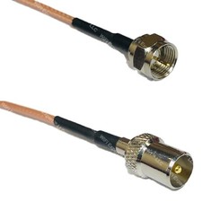 RG316 F MALE to DVB TV Pal Male RF Cable Rapid-SHIP LOT