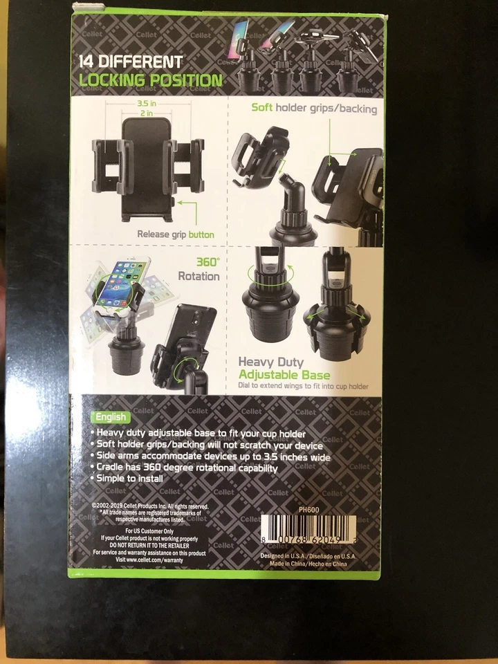 Cellet PH600 Car Cup Holder Mount for Cell Phone - Image 2 of 2