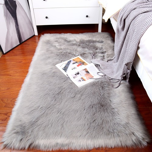 Fluffy Faux Fur Rug Warm Floor Furry Washable Carpet Super Soft Bedroom Mats - Picture 20 of 36