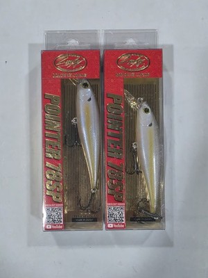 (LOT OF 2) Lucky Craft Pointer 78 SP Minnow Jerkbait Lures / Chartreuse Shad