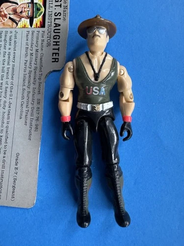 G.I. Joe 1985-1986 Sgt Slaughter Mail Order, File Card No Baton Nice Figure