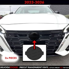 For 2023-2026 Nissan Altima Smoke Tint Overlay Front Emblem Decal Vinyl Ppf