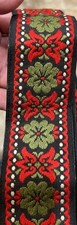 Vtg Embroidered Unbranded 70s Guitar Strap Boho Guitar Folk Floral Read 