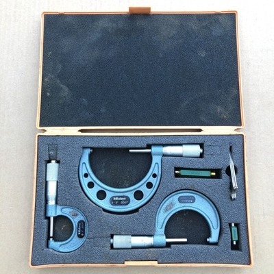 Mitutoyo 0-3 Inch OD Outside Micrometer Ser Case Japan 103-113, 103-114, 103-115