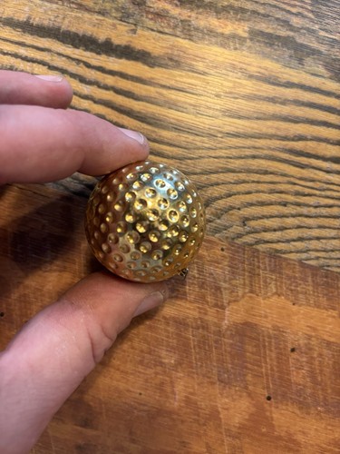 VINTAGE BRASS GOLF BALL MEASURING TAPE
