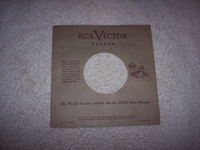 EARLY RCA VICTOR RECORDS 7 INCH 45 RPM ORIGINAL SLEEVE ONLY NO SPLITS 35