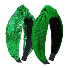 St. Patrick  s Day Headbands Knotted Irish Green Clover Shamrock Green-6