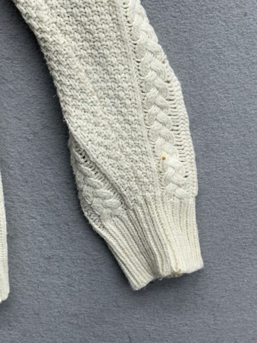 J Crew Sweater Womens M Fair Isle Cableknit Cream Crewneck Merino Wool Blend - Picture 3 of 12