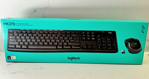 Logitech MK270 Wireless USB Keyboard & Mouse Combo, Black, English QWERTY