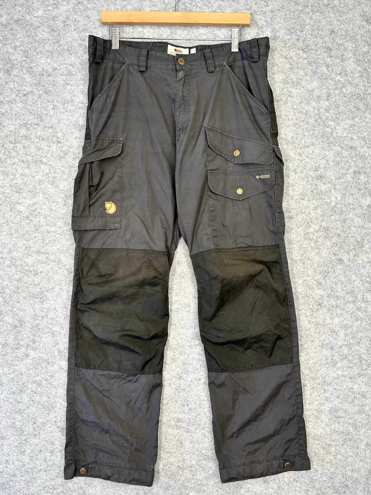 Fjallraven Vidda Pro Cargo Pant Men’s EU50 W34 L32 Grey Black G1000 Zip Fly C75