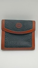 Dooney Bourke Vintage all weather wallet Black Brown kiss lock coin Purse