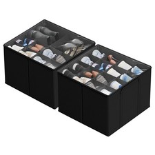 2-Pack Shoe Organizer for Closet Fits up to 32 Pairs Small Space Shoe Storage