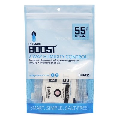 55% RH Level - 8 Gram Size - Two-Way Humidity Control Pack Incl. of 6