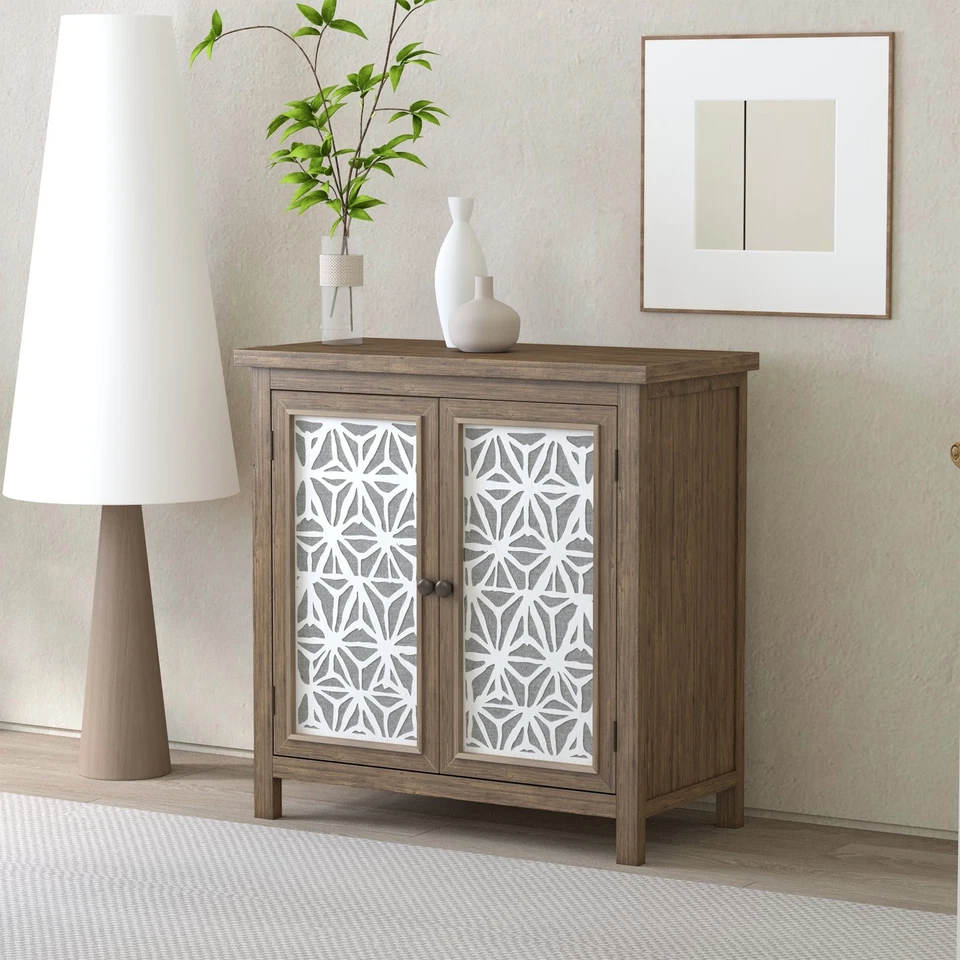 Gabinete de almacenamiento rústico natural envejecido de 32 pulgadas gabinete de campo francés de madera maciza Foto 4 de 4