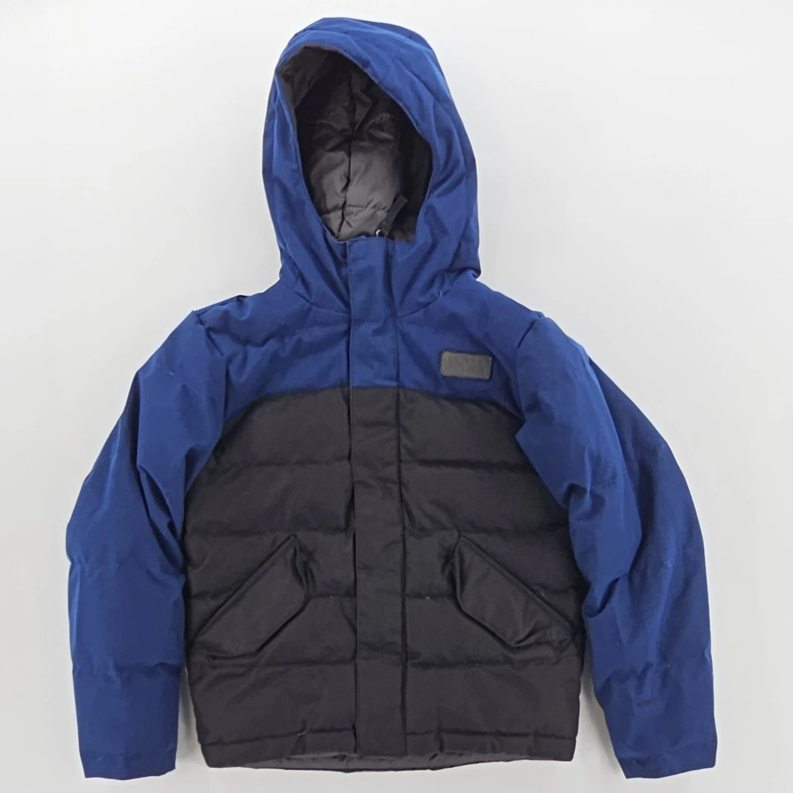 THE NORTH FACE BOYS Small 7/8 550 BLUE BLACK DOWN PUFFER JACKET COAT SKING SNOW