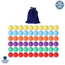 60 Pcs Colored Acrylic Marbles for Chinese Checkers Board Games