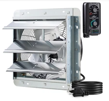 12" Wall Mounted Exhaust Fan – Shutter, Thermostat & Variable Speed Control