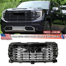 For 2022-2024 GMC Sierra 1500 Denali Front Grill Bumper Grille Smoked Chrome US