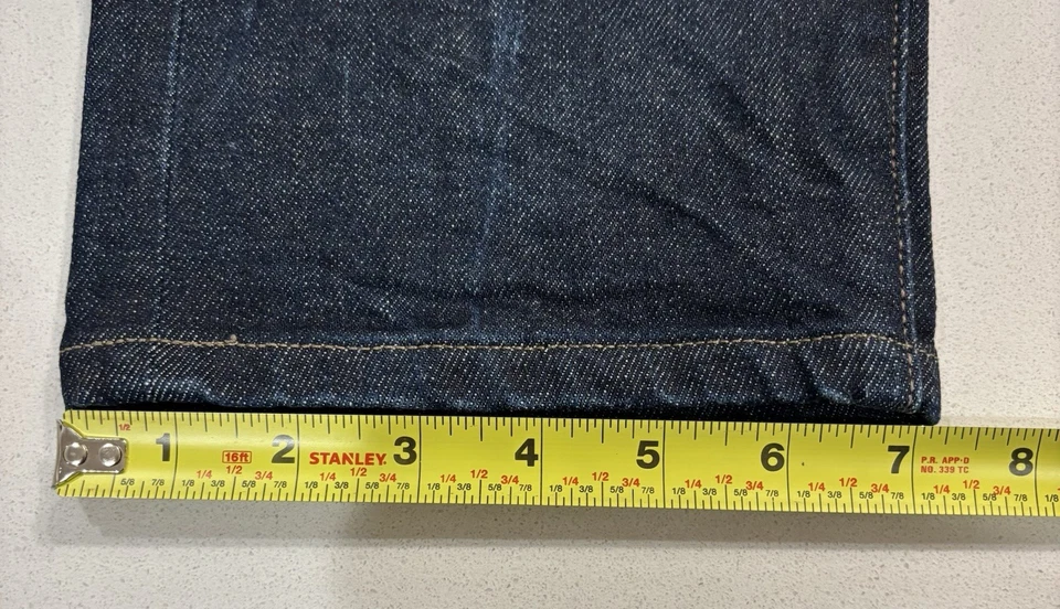 Jeans masculino Uniqlo Kaihara selvedge azul reto slim fit stretch 36 x 30 - Imagem 4 de 4