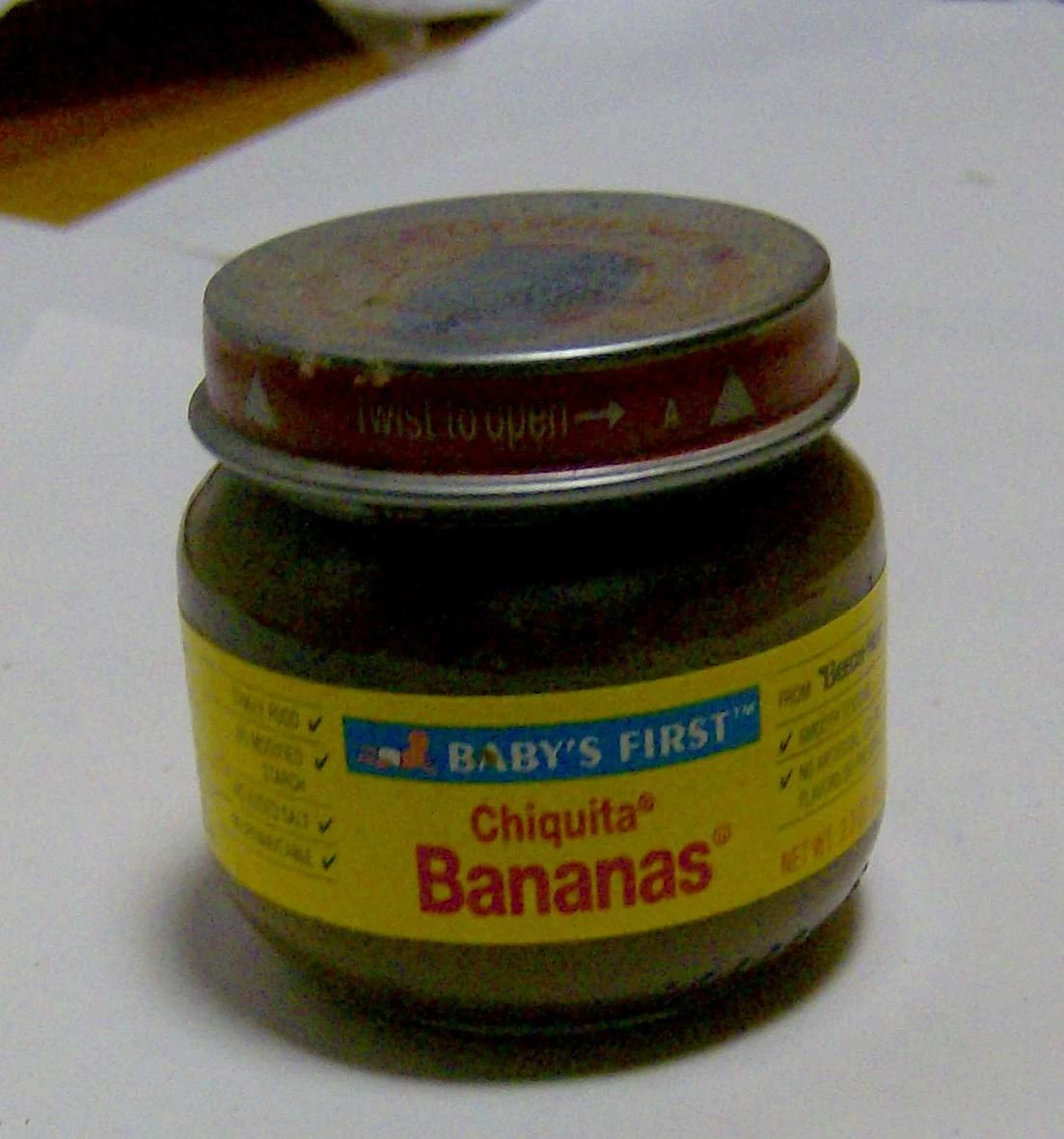 vintage 1993 BABY'S FIRST baby food jar Chiquita Bananas SEALED UNOPENED infant
Opens in a new windo