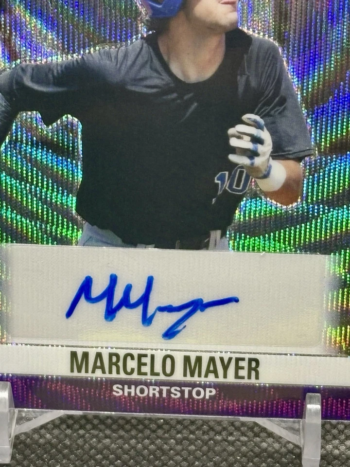 2021 Leaf Pro Set Metal - Autographs Marcelo Mayer #PA-MM7 Purple Wave /20 🔥 - Image 2 of 3