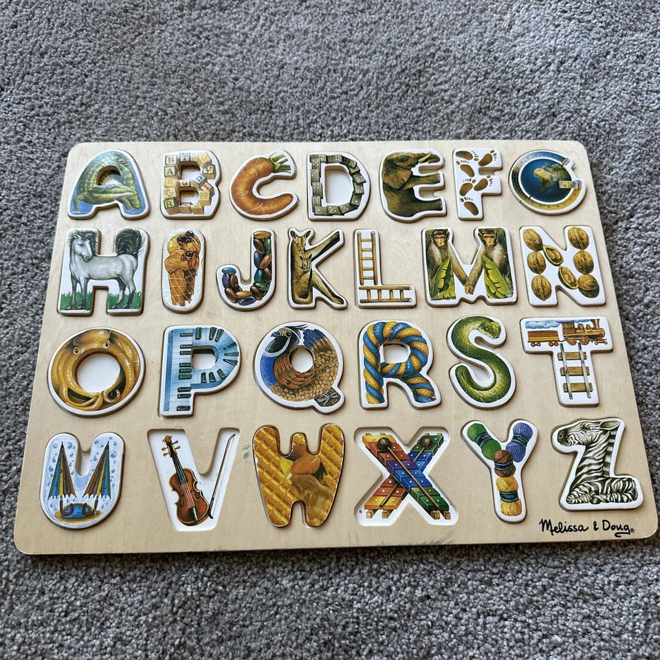Melissa & Doug 木制 ABC 字母艺术拼图替换件字母 * 阅读 * — 第 2/4 张图片