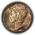 1940-D 10c Silver Mercury Dime - Pattern Toning - BU - SKU-Z6433