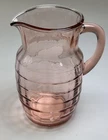 Depression Glass Pink Anchor Hocking Elegant Rare Pitcher 8 1/4 " Tall Block Opt