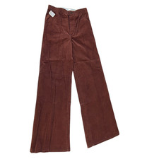 NOS Vintage 70s 80s Womens Corduroy Wide Leg Pants High Waist MOD A Smile Inc