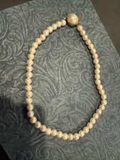 Vintage Beautiful Faux Pearl Marked Japan Necklace Gold Tone Clasp Choker