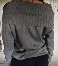 Esprit Damen Pullover XXL Grau Rollkragen Rip...