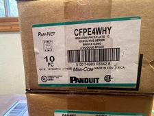 New Panduit CFPE4WHY Mini-Com 4-Port Single Gang Faceplates Box of 10