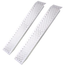 4FT Aluminum Shed Ramps 2PC 880 Lbs Capacity For ATV Motorcycle Mower