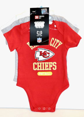 Kansas City KC Chiefs 3 Piece Creeper One Piece Tees Ultra Game Size 3-6 Months