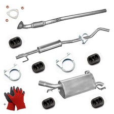 Auspuffanlage + 5xGummis + 2xSchellen +1xDichtung  für Opel Corsa C 1.2 1.4 16V