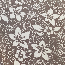 Taupe Gray Swirl B 15x72 -2yd LONG Vintage Japanese Kimono Silk Fabric RT47