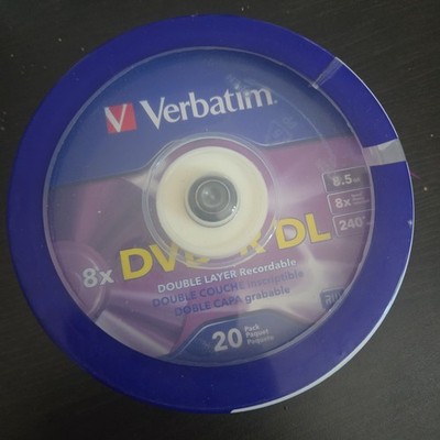  20-Pack Verbatim AZO 8x DVD+R DL Double Layer Recordable DVD