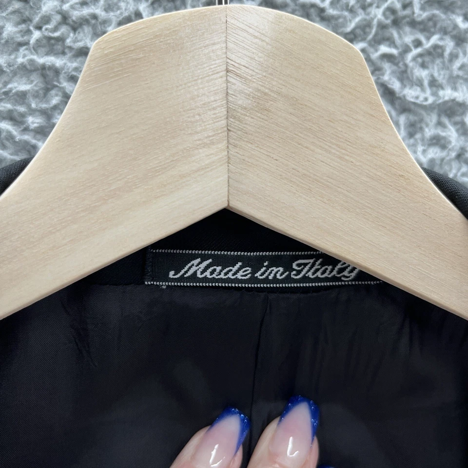 Chaqueta Esmoquin Giorgio Armani Collezioni Para Hombres 40S Negra Lana Pecho Único Italia Foto 3 de 4