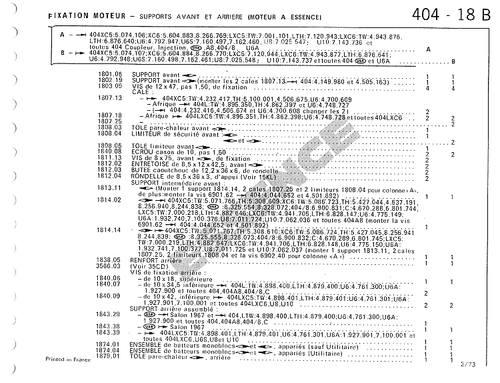 Motorhalter hinten Peugeot 404 404 C und 404 L und U Benzin 1. Montage - Bild 3 von 3