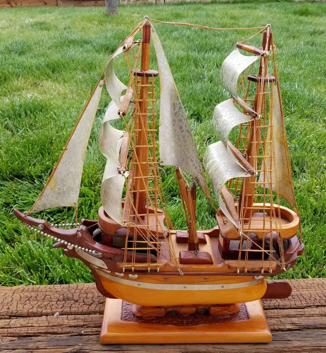 木制帆船模型古董模型船| eBay