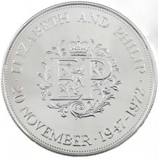 1972 Elizabeth II - PROOF Silver Wedding Crown Coin - Mintage From Sets 107,807