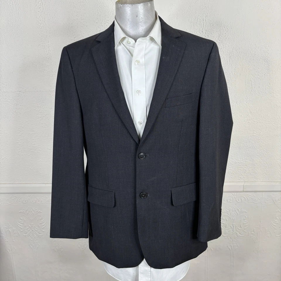 Pronto Uomo Blazer Jacket Mens 40R Solid Dark Gray - Image 3 of 4