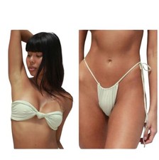 NWT Stone Fox Swim SET Lele Top and River Bottom Aloe Wash Revolve XL