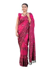 Women's Trendy Banarasi Woven Saree with Heavy Jacquard Work  Blouse Piece