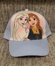Disney's Frozen Anna and Elsa Kids Baseball Hat White and Blue New No Tags