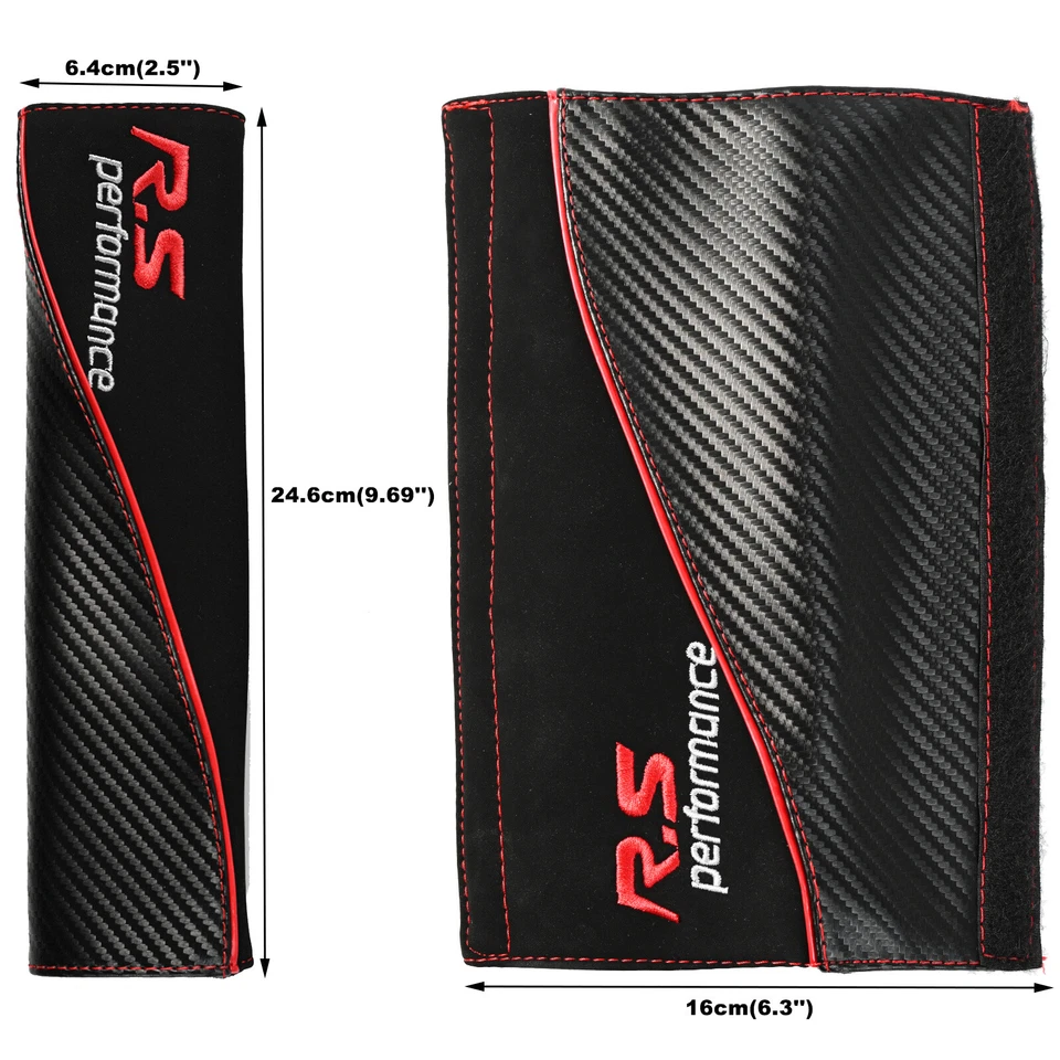 2x Gurtpolster Auto Gurtschoner Sicherheitsgurt Polster Wildleder Schwarz - Bild 2 von 4